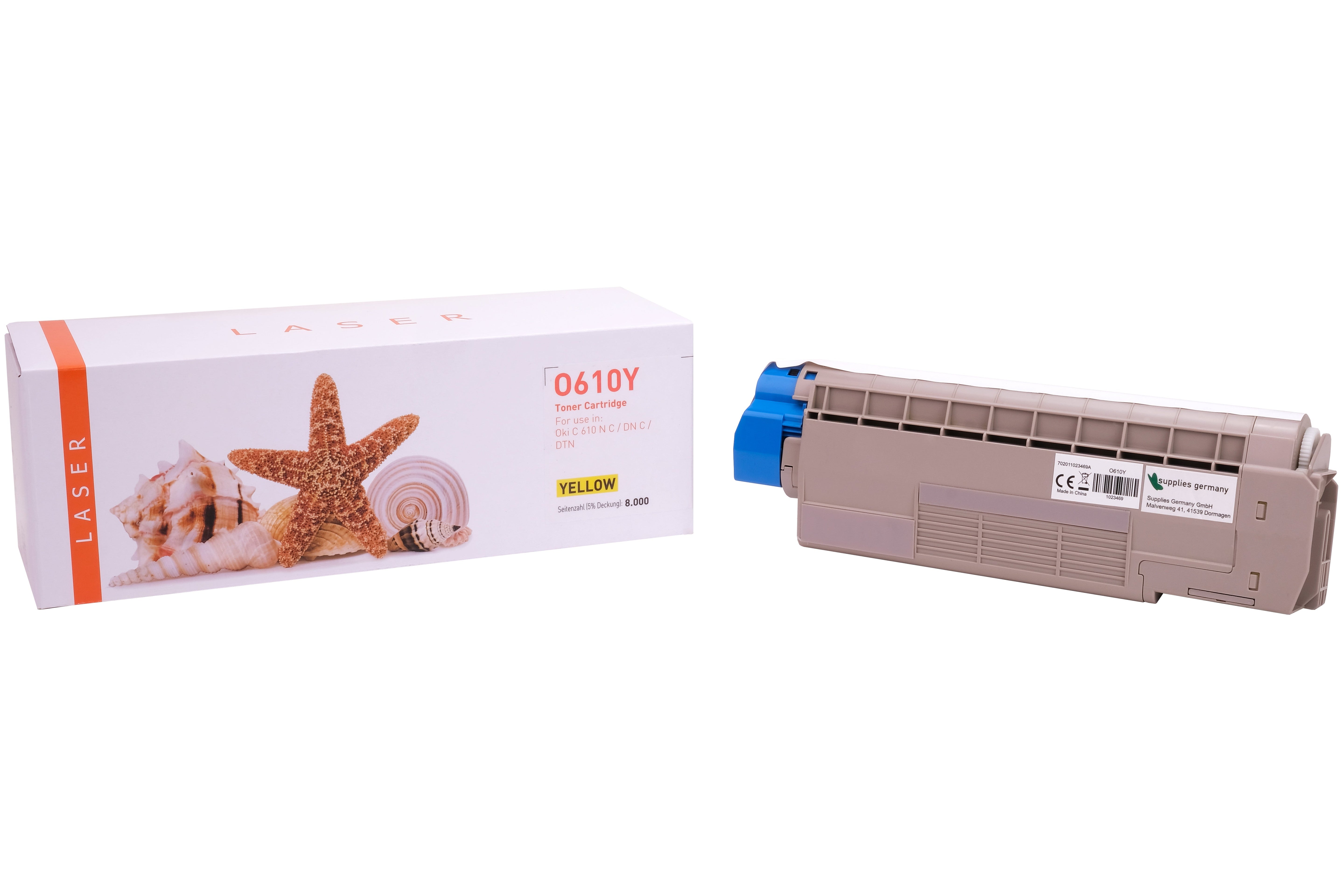 White Box TONC610 Alternativ Toner Yellow für OKI / 44315305 / 8.000 Seiten  neu gelb